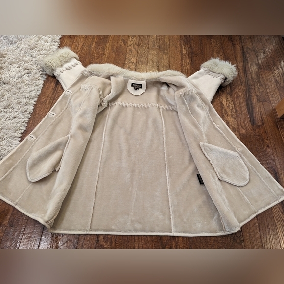 Vintage Novelti Winter White vegan Shearling & Suede Coat plus Size 3X - Picture 10 of 16